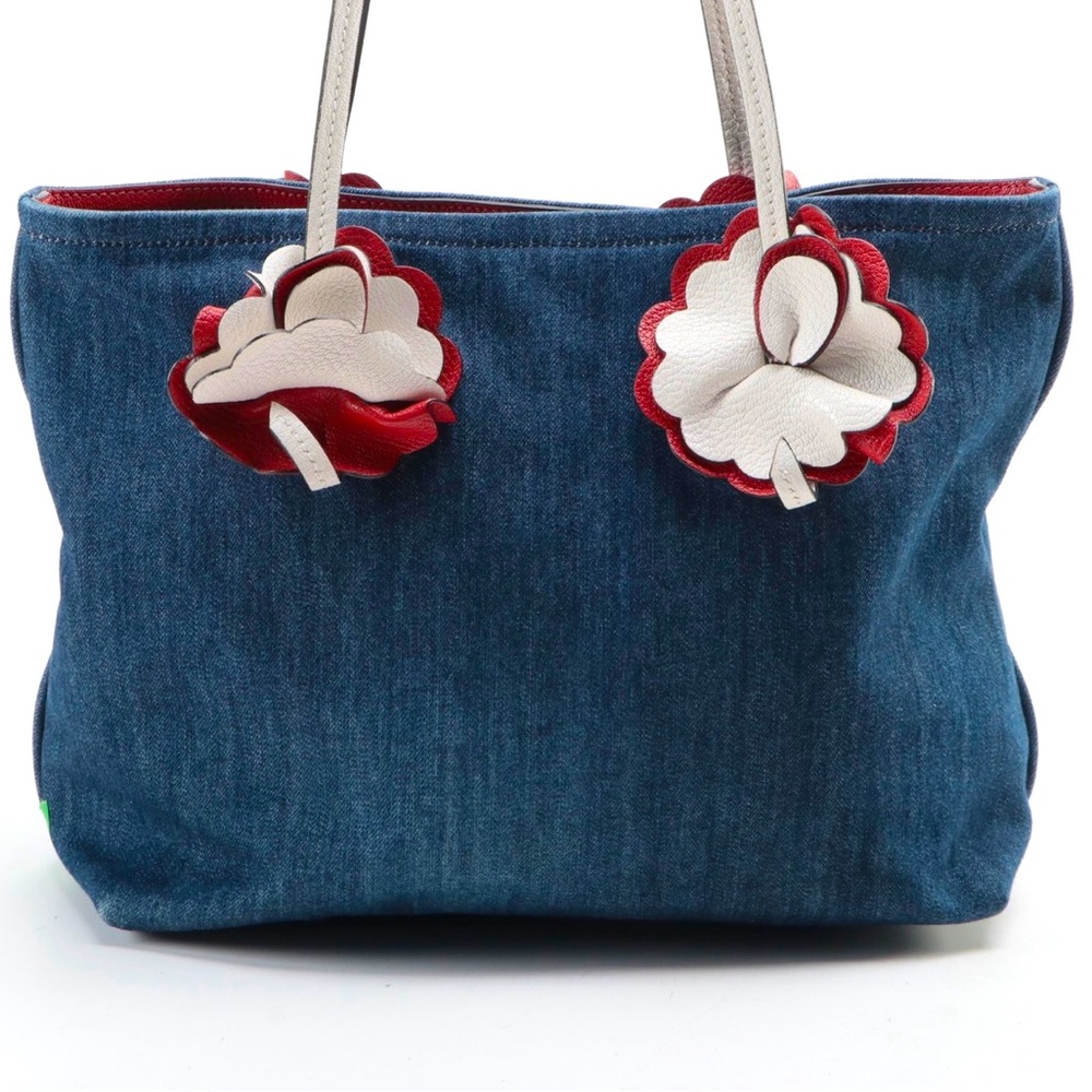 Miu Miu Denim and Leather Flowers Handbag with Matching Wallet - Picture 5 of 16